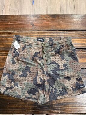 RSQ Men’s Camo Mesh Athletic Shorts - Olive Green/Brown/Black